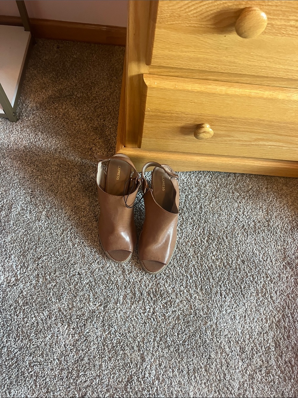 Brown Peep-Toe Slingback Heels - Women